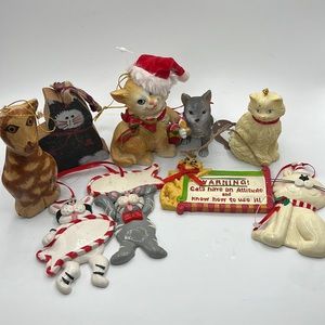Cat Ornaments Lot